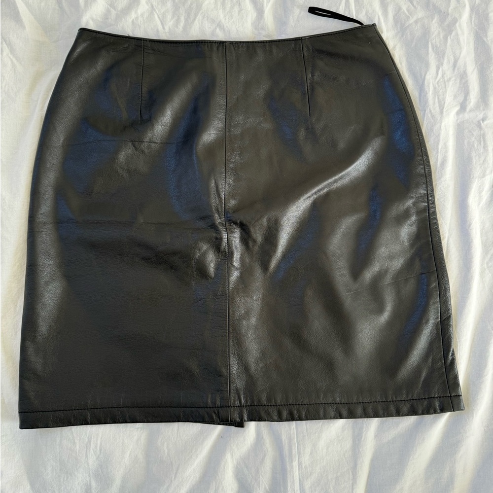 Maxima Wilson leather mini skirt